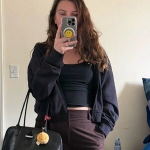 Beyond Yoga luxefleece zip up Black Hoodie